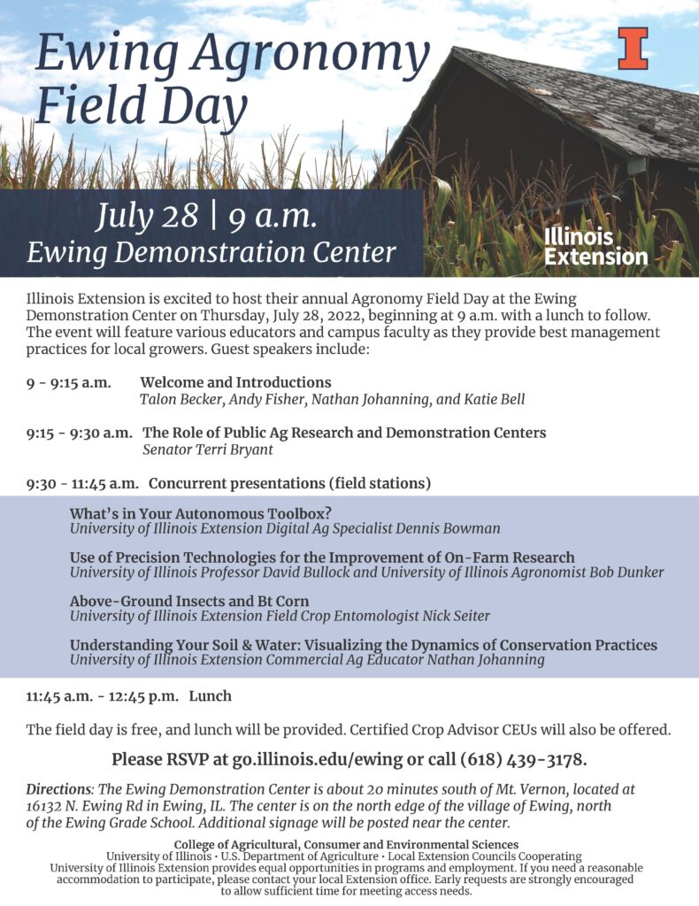 Ewing Agronomy Field Day 2022 Flyer Ewing Agronomy Field Day 2022 Flyer